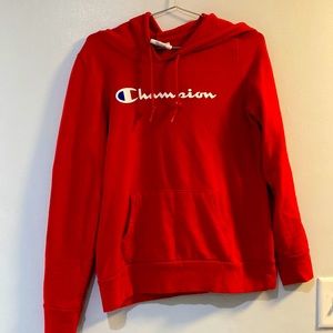 Res, champion sweatshirt
